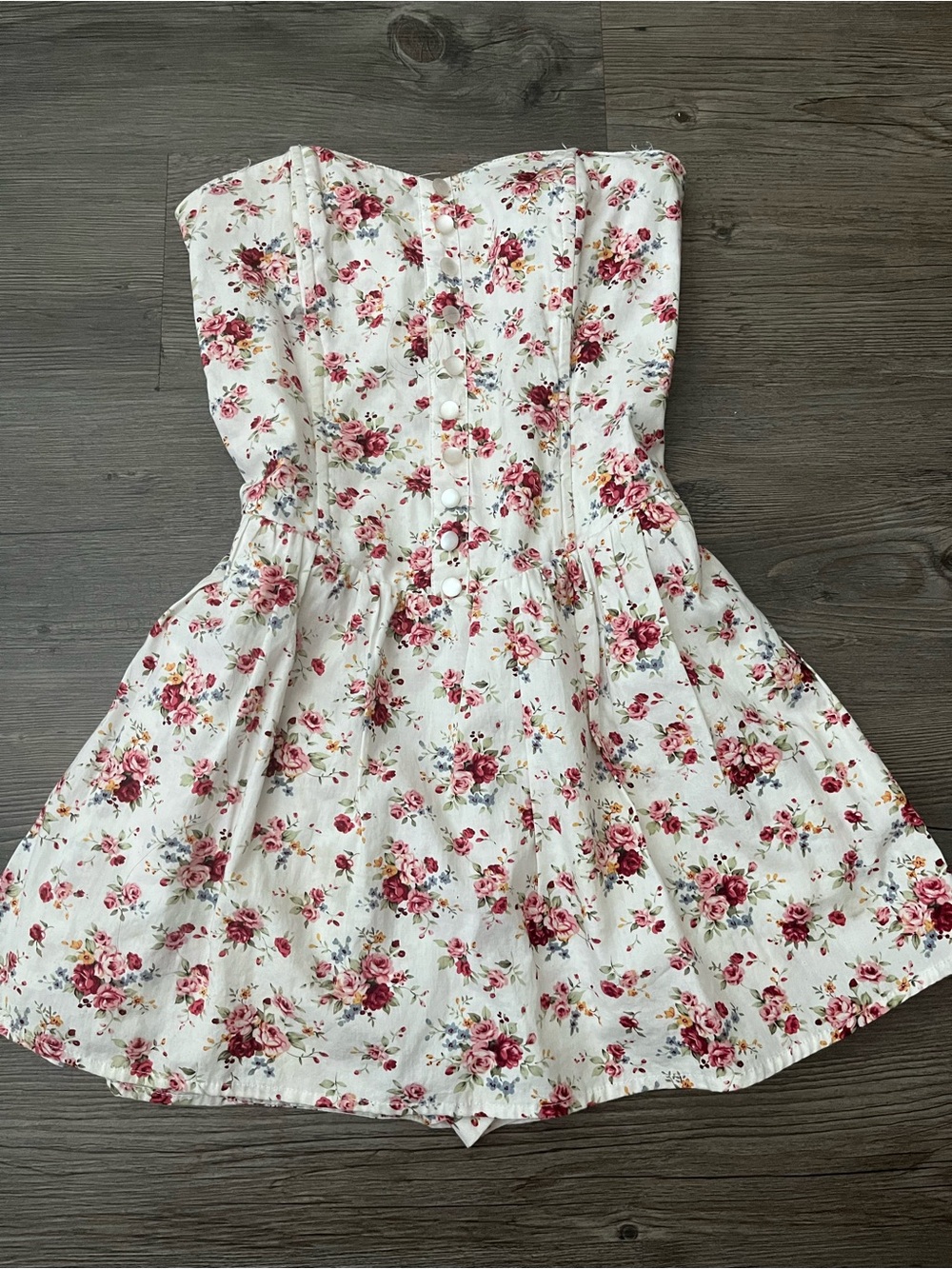 Poetry Strapless Floral Fit-and-Flare Dress romper